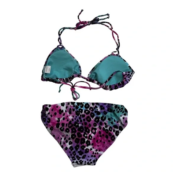 Xhilaration Multicolor Leopard Print Bikini Size Medium Sequins on Suit NWT - Picture 4 of 10
